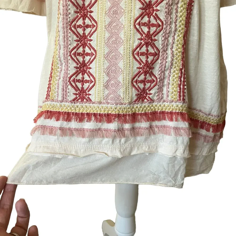 Sundance Embroidered Tunic Top Size Medium - Picture 4 of 9